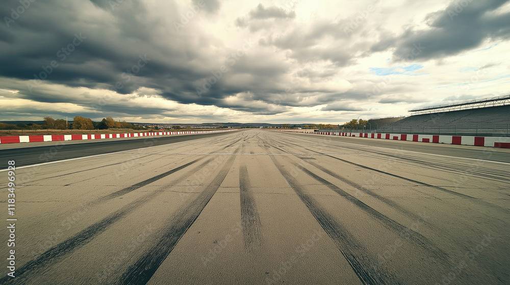 A dynamic view of a racing car leaving bold A dynamic view of a racing car leaving bold