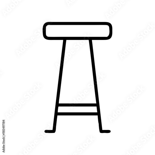 bar stool icon, furniture line art, furniture vector - simple black line art icon of bar stool perfect for logos, and furniture-themed designs.