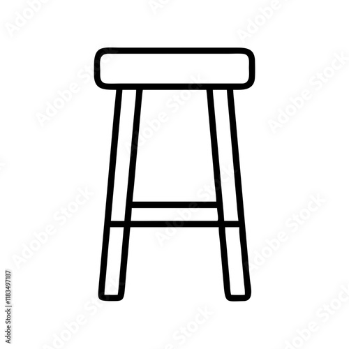 bar stool icon, furniture line art, furniture vector - simple black line art icon of bar stool perfect for logos, and furniture-themed designs.