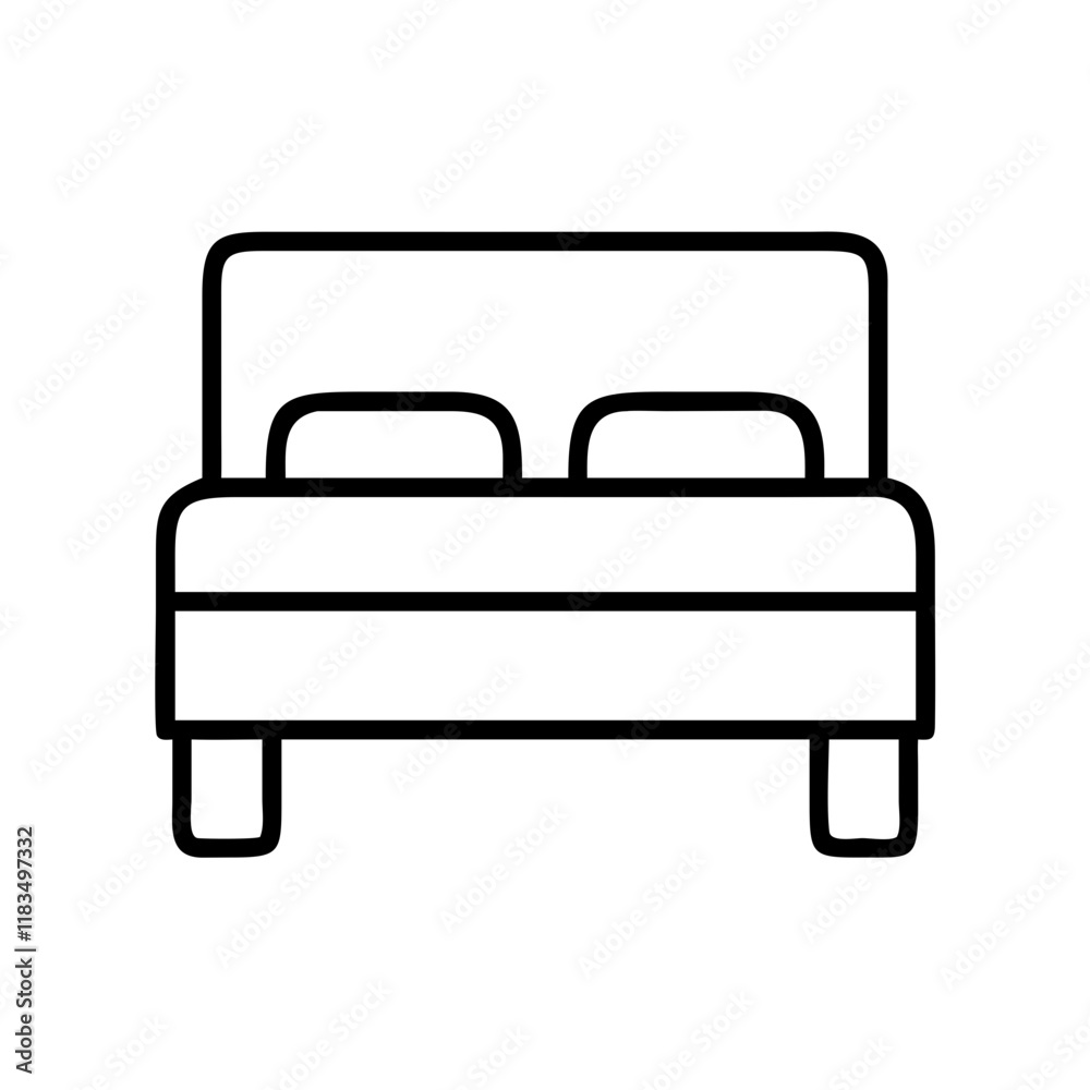 bed frame icon, furniture line art, furniture vector - simple black line art icon of bed frame perfect for logos, and furniture-themed designs. bed frame icon, furniture line art, furniture vector - simple black line art icon of bed frame perfect for logos, and furniture-themed designs.