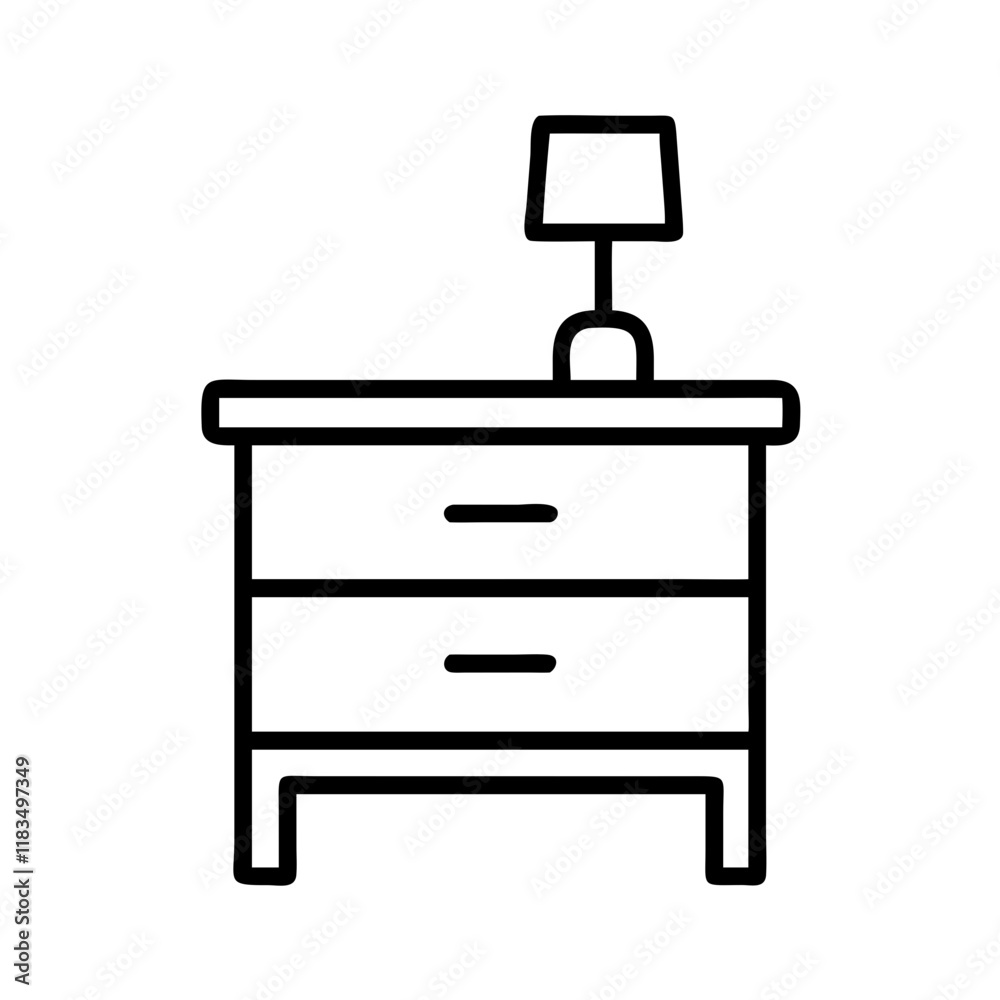 bedside table icon, furniture line art, furniture vector - simple black line art icon of bedside table perfect for logos, and furniture-themed designs. bedside table icon, furniture line art, furniture vector - simple black line art icon of bedside table perfect for logos, and furniture-themed designs.