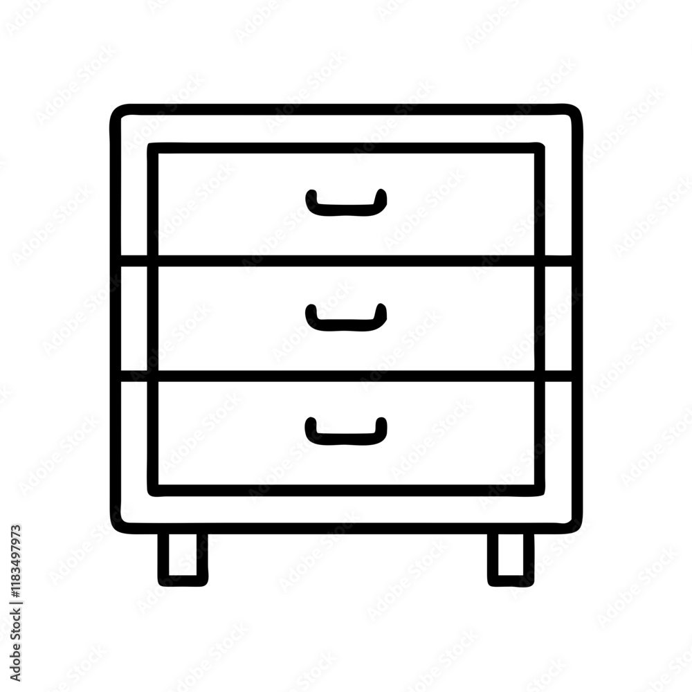 chest of drawers icon, furniture line art, furniture vector - simple black line art icon of chest of drawers perfect for logos, and furniture-themed designs. chest of drawers icon, furniture line art, furniture vector - simple black line art icon of chest of drawers perfect for logos, and furniture-themed designs.