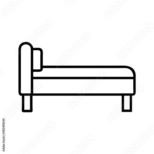 daybed icon, furniture line art, furniture vector - simple black line art icon of daybed perfect for logos, and furniture-themed designs.