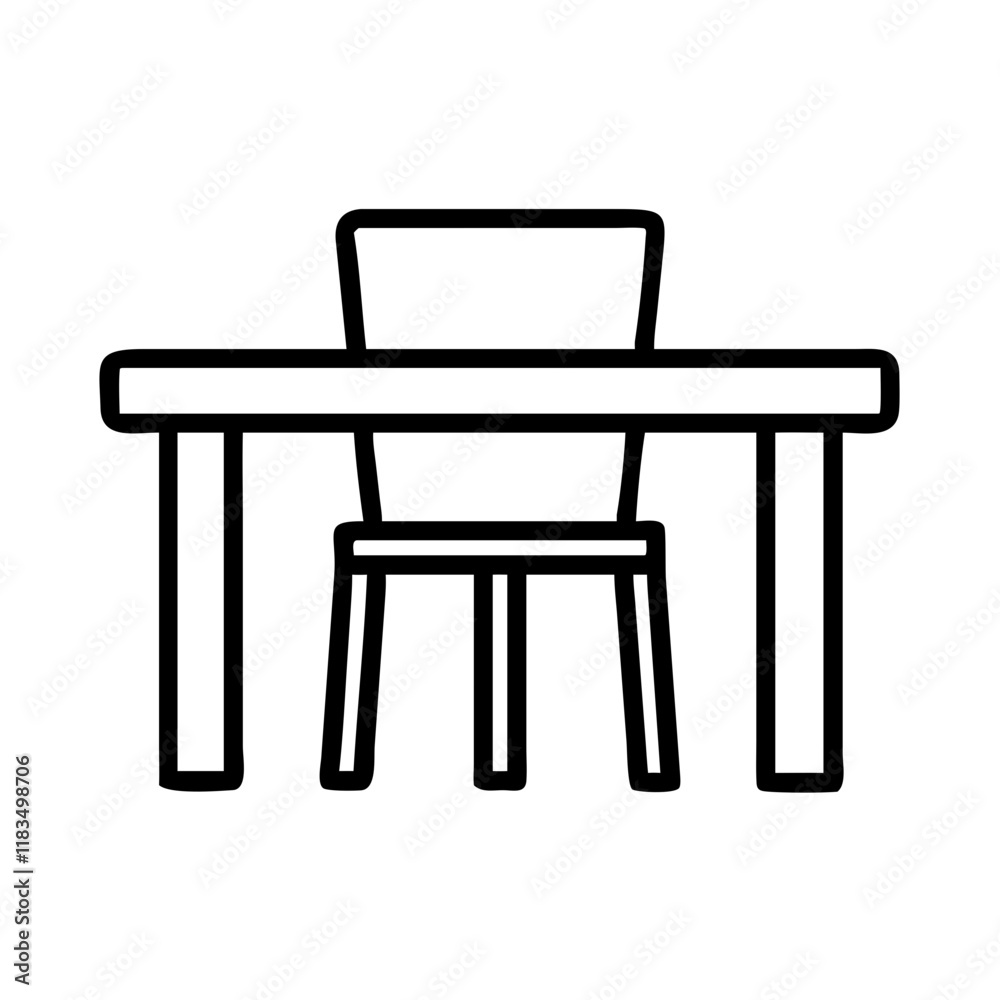 dining table icon, furniture line art, furniture vector - simple black line art icon of dining table perfect for logos, and furniture-themed designs. dining table icon, furniture line art, furniture vector - simple black line art icon of dining table perfect for logos, and furniture-themed designs.