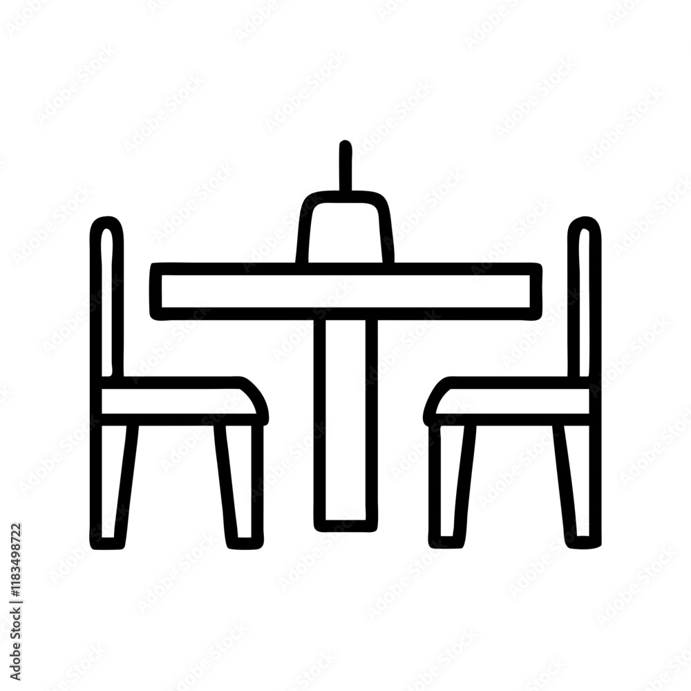 dining table icon, furniture line art, furniture vector - simple black line art icon of dining table perfect for logos, and furniture-themed designs. dining table icon, furniture line art, furniture vector - simple black line art icon of dining table perfect for logos, and furniture-themed designs.