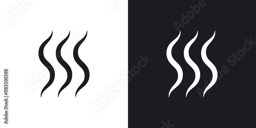 Evaporation icons set in black and white strokes