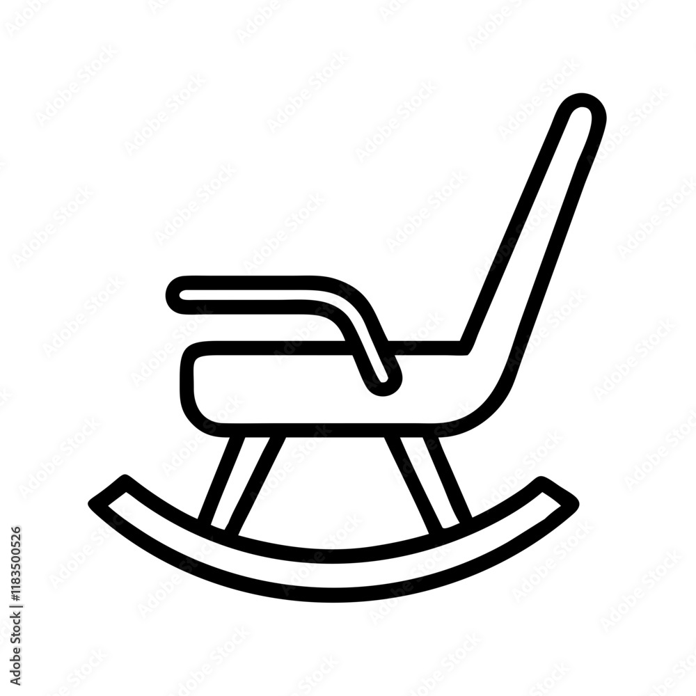 rocking chair icon, furniture line art, furniture vector - simple black line art icon of rocking chair perfect for logos, and furniture-themed designs. rocking chair icon, furniture line art, furniture vector - simple black line art icon of rocking chair perfect for logos, and furniture-themed designs.