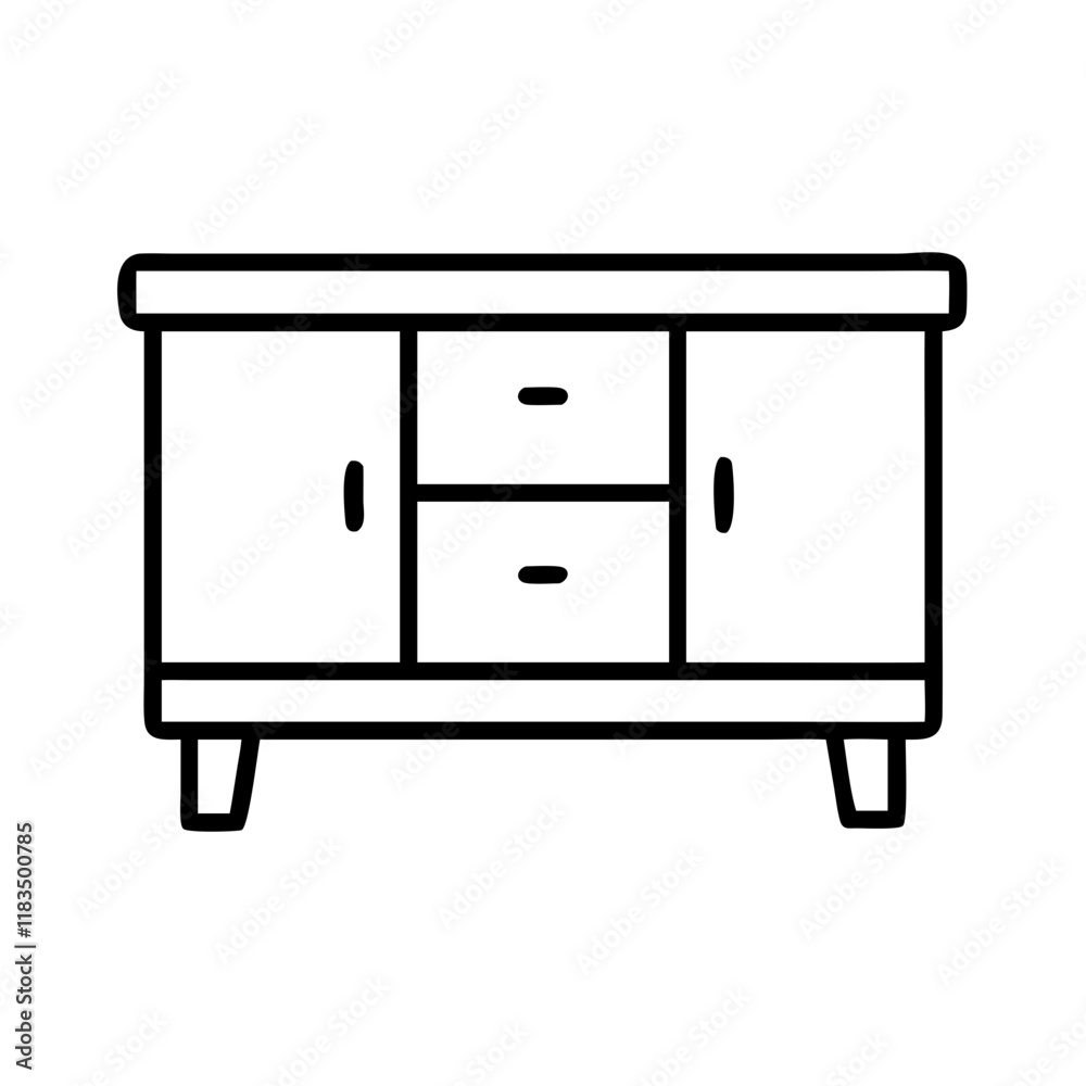 sideboard icon, furniture line art, furniture vector - simple black line art icon of sideboard perfect for logos, and furniture-themed designs. sideboard icon, furniture line art, furniture vector - simple black line art icon of sideboard perfect for logos, and furniture-themed designs.