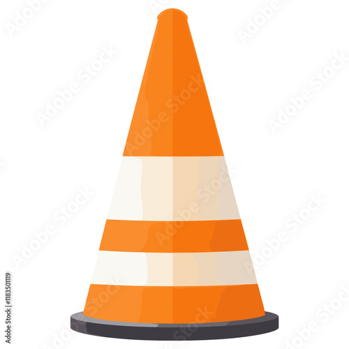 Traffic cone illustration construction management vector