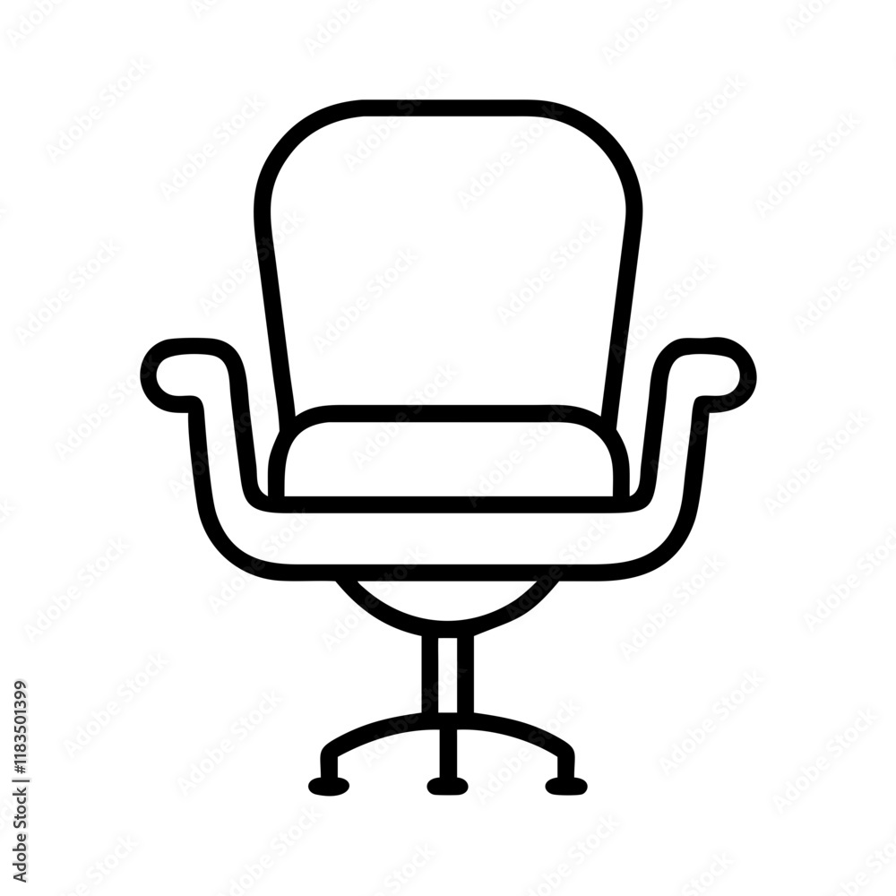 swivel chair icon, furniture line art, furniture vector - simple black line art icon of swivel chair perfect for logos, and furniture-themed designs. swivel chair icon, furniture line art, furniture vector - simple black line art icon of swivel chair perfect for logos, and furniture-themed designs.