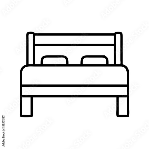 trundle bed icon, furniture line art, furniture vector - simple black line art icon of trundle bed perfect for logos, and furniture-themed designs.