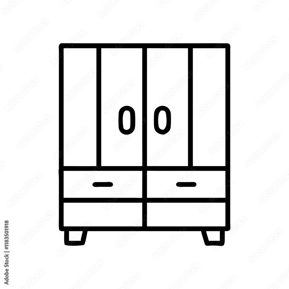wardrobe icon, furniture line art, furniture vector - simple black line art icon of wardrobe perfect for logos, and furniture-themed designs. wardrobe icon, furniture line art, furniture vector - simple black line art icon of wardrobe perfect for logos, and furniture-themed designs.