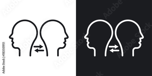 Interpersonal relationship icons set in black and white strokes