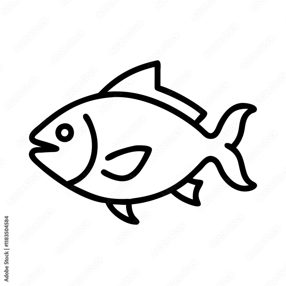 pacu icon, fish line art, fish vector - simple black line art icon of pacu perfect for logos, and fish-themed designs. pacu icon, fish line art, fish vector - simple black line art icon of pacu perfect for logos, and fish-themed designs.