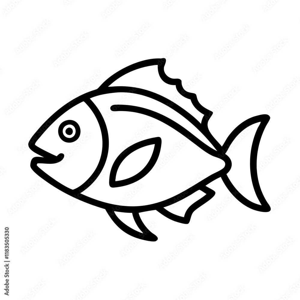 scup porgy icon, fish line art, fish vector - simple black line art icon of scup porgy perfect for logos, and fish-themed designs. scup porgy icon, fish line art, fish vector - simple black line art icon of scup porgy perfect for logos, and fish-themed designs.