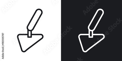 Trowel icons set in black and white strokes