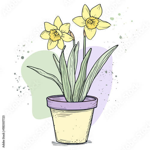 Flower illustration minimalist simple vector