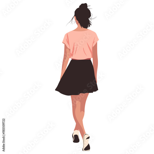 Woman illustration fashion walking vector