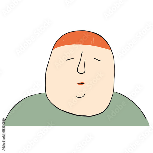 Person sleeping face art cartoon vector