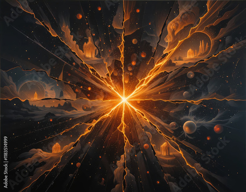 abstract fractal burst