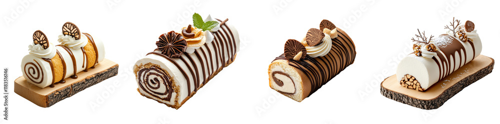 Buche isolated on a white background. Collection Png. Buche isolated on a white background. Collection Png.