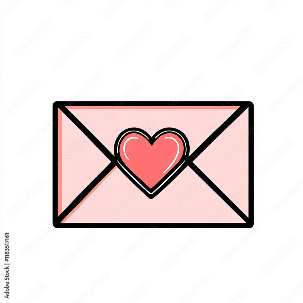 A one-line drawing of an envelope sealed with a heart sticker, presented in a minimalist style with black lines on a white background for a modern aesthetic. A one-line drawing of an envelope sealed with a heart sticker, presented in a minimalist style with black lines on a white background for a modern aesthetic.