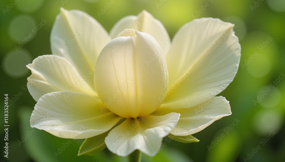 Obraz premium Delicate flower petals opening in bloom, serene beauty