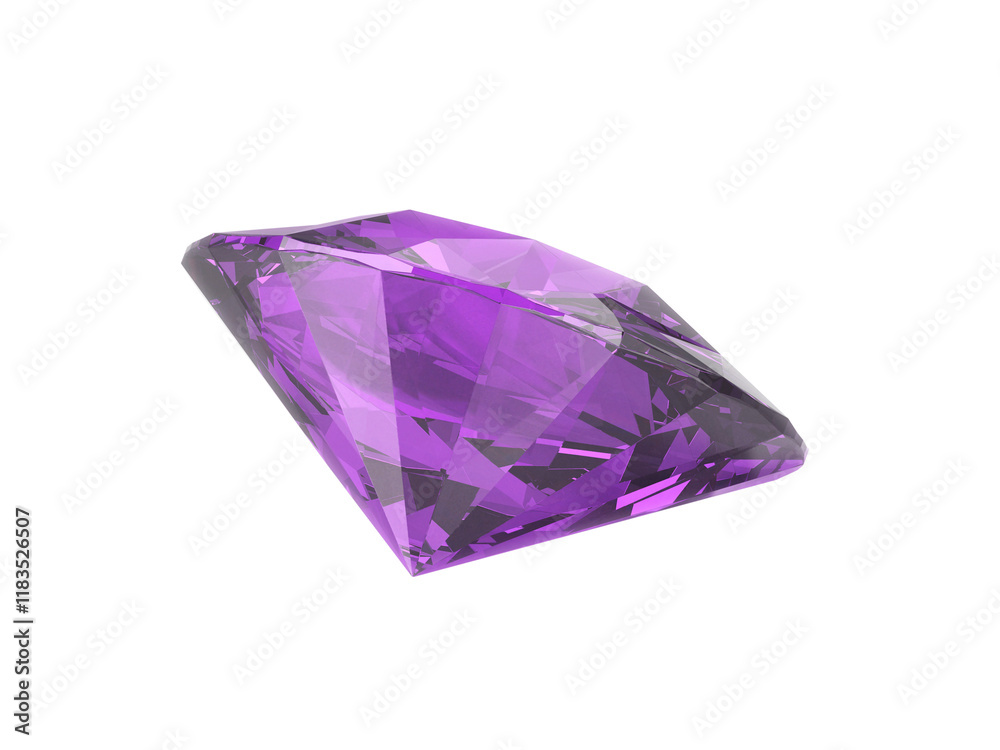 Diamond natural Purple Sapphire with high quality, transparent background