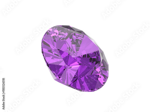 Diamond natural Purple Sapphire with high quality, transparent background