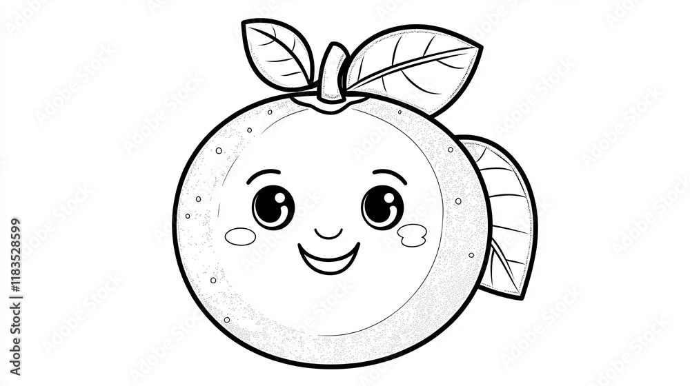 Obraz premium Cute Lemon Coloring Page for Kids