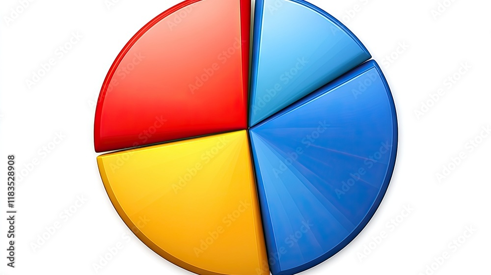 Fototapeta premium Colorful 3D Pie Chart Data Visualization