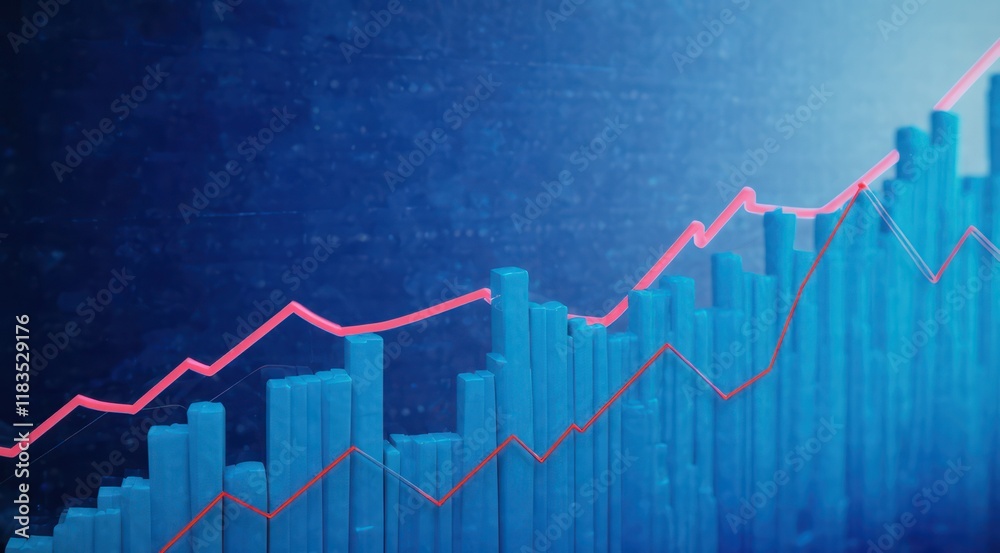 Dynamic data visualization illustrating growth and trends. Dynamic data visualization illustrating growth and trends.