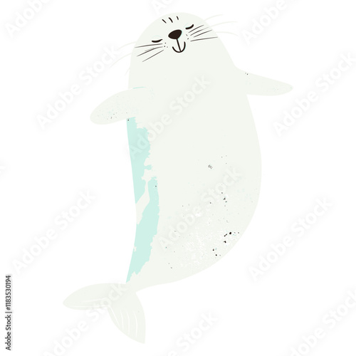 Cute seal illustration animal mammal underwater vector