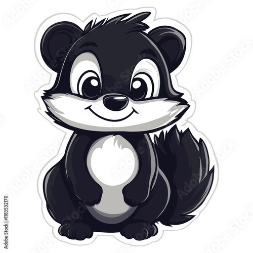 Skunk illustration skunk white vector