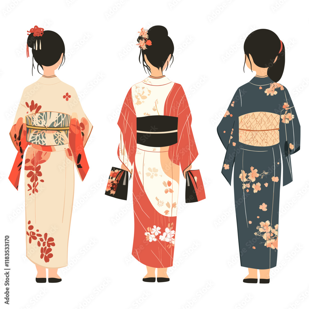 Fototapeta premium Illustration clothing japanese fashion vector