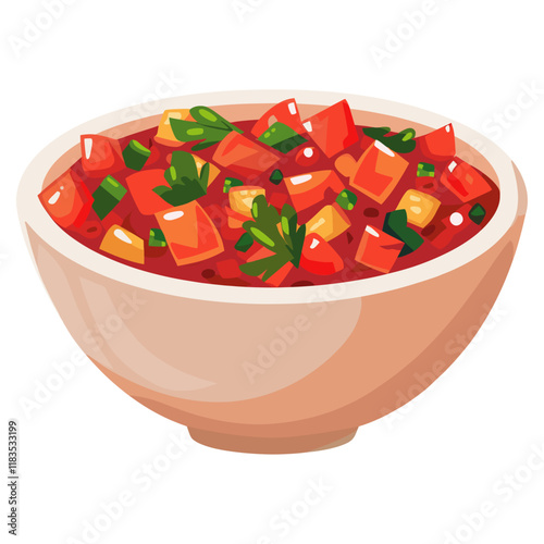 Salsa illustration bowl food vector