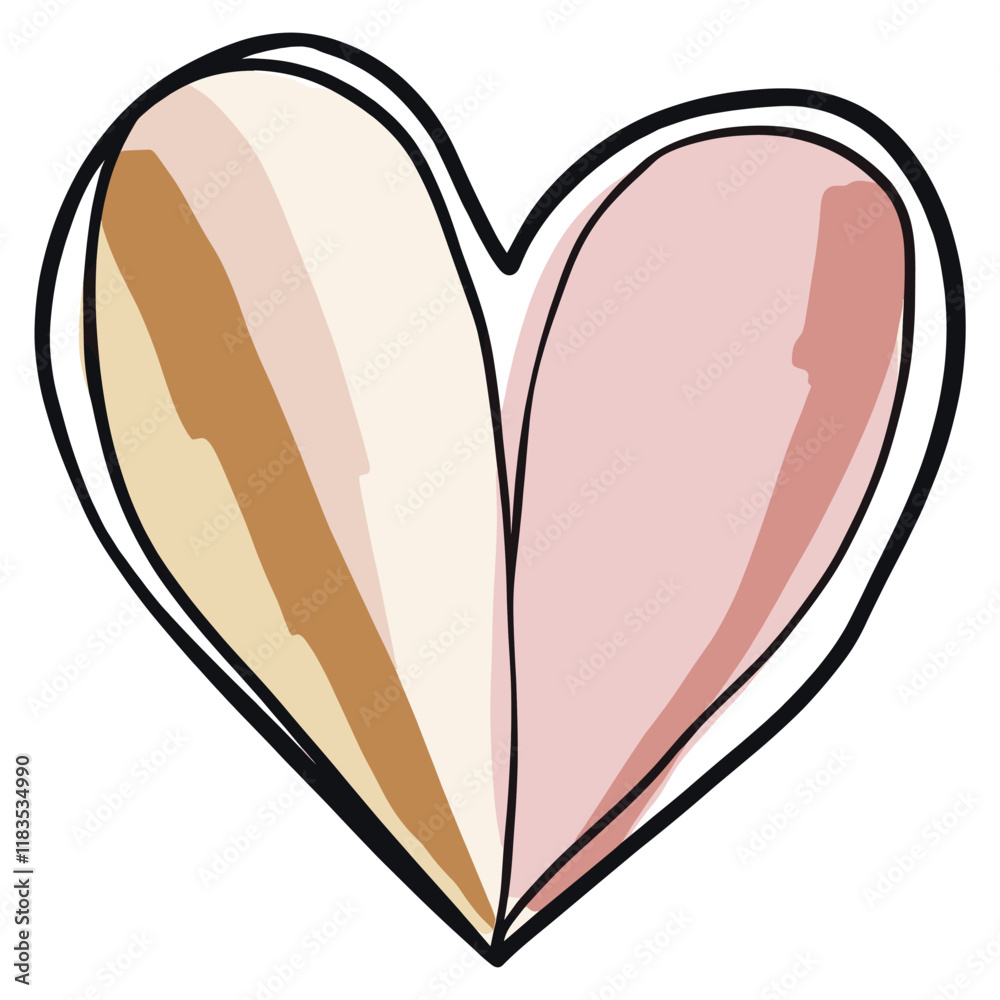 Fototapeta premium Heart colorful illustration accessories vector