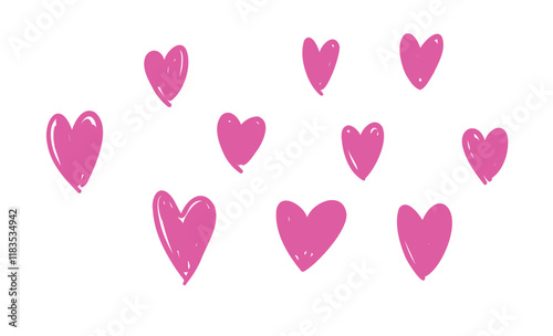 Hand drawn pink Heart Love vector