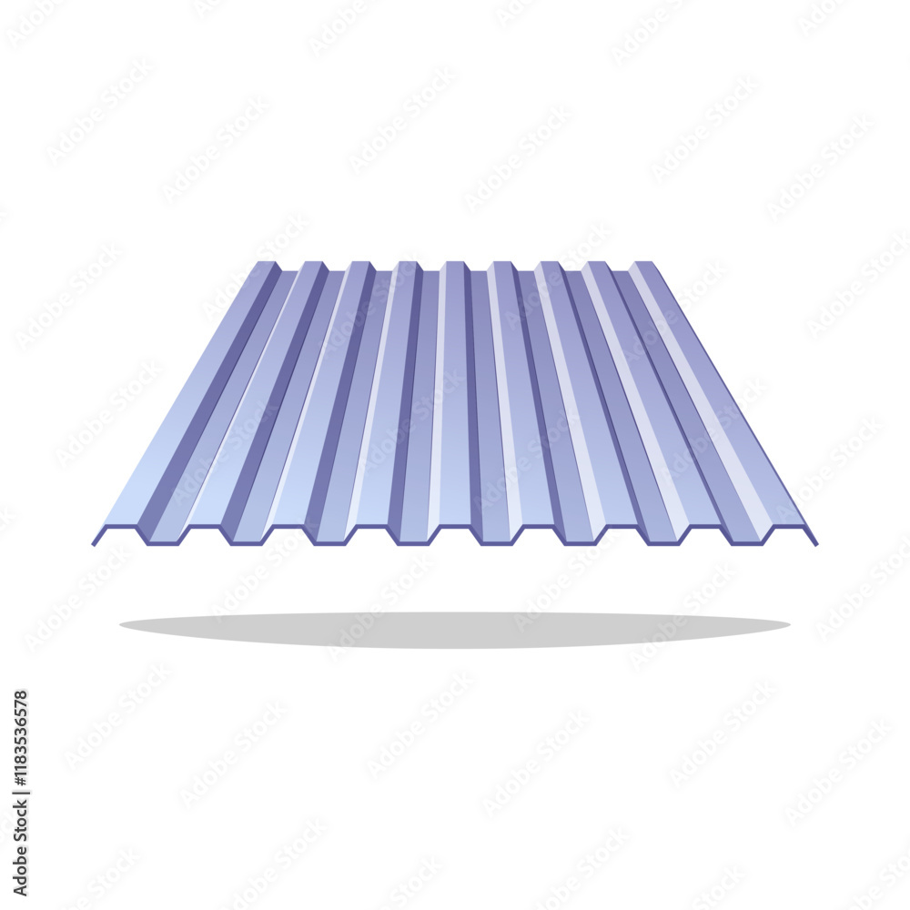 Corrugated metal roof vector isolated on white background.