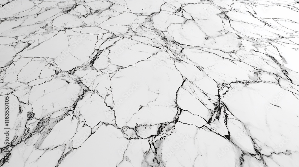Fototapeta premium White marble texture with black veins.