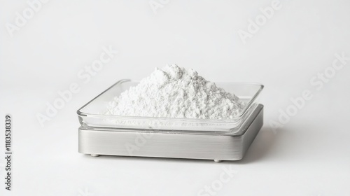 Precise Measurement of White Powder on a Digital Scale photo