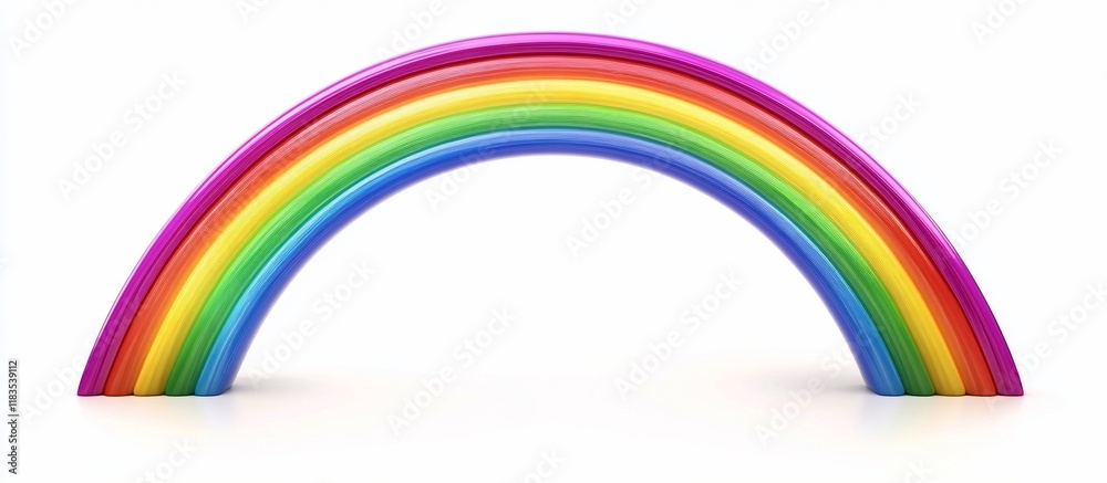 Obraz premium Vibrant Rainbow Arch: A Colorful 3D Render
