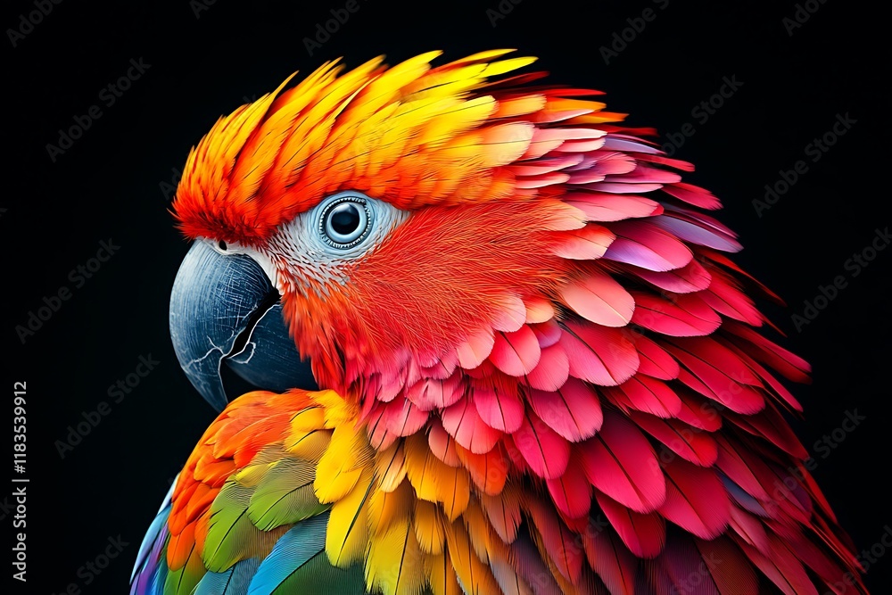 Fototapeta premium Vibrant Parrot Portrait: A Colorful Close-up