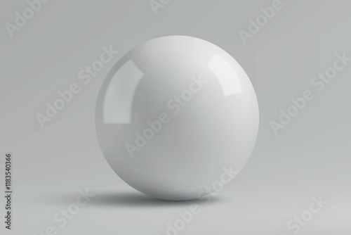 White sphere on a gray gradient background