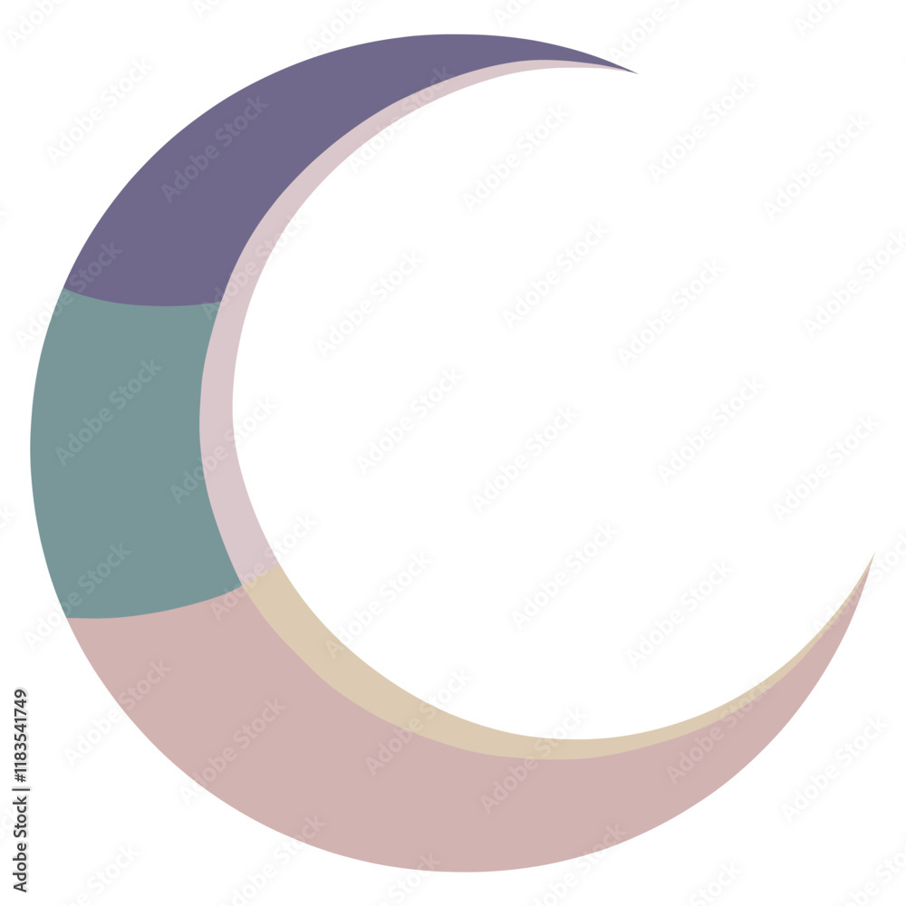 Flat illustration of Ramadan moon minimalist crescent vector Flat illustration of Ramadan moon minimalist crescent vector