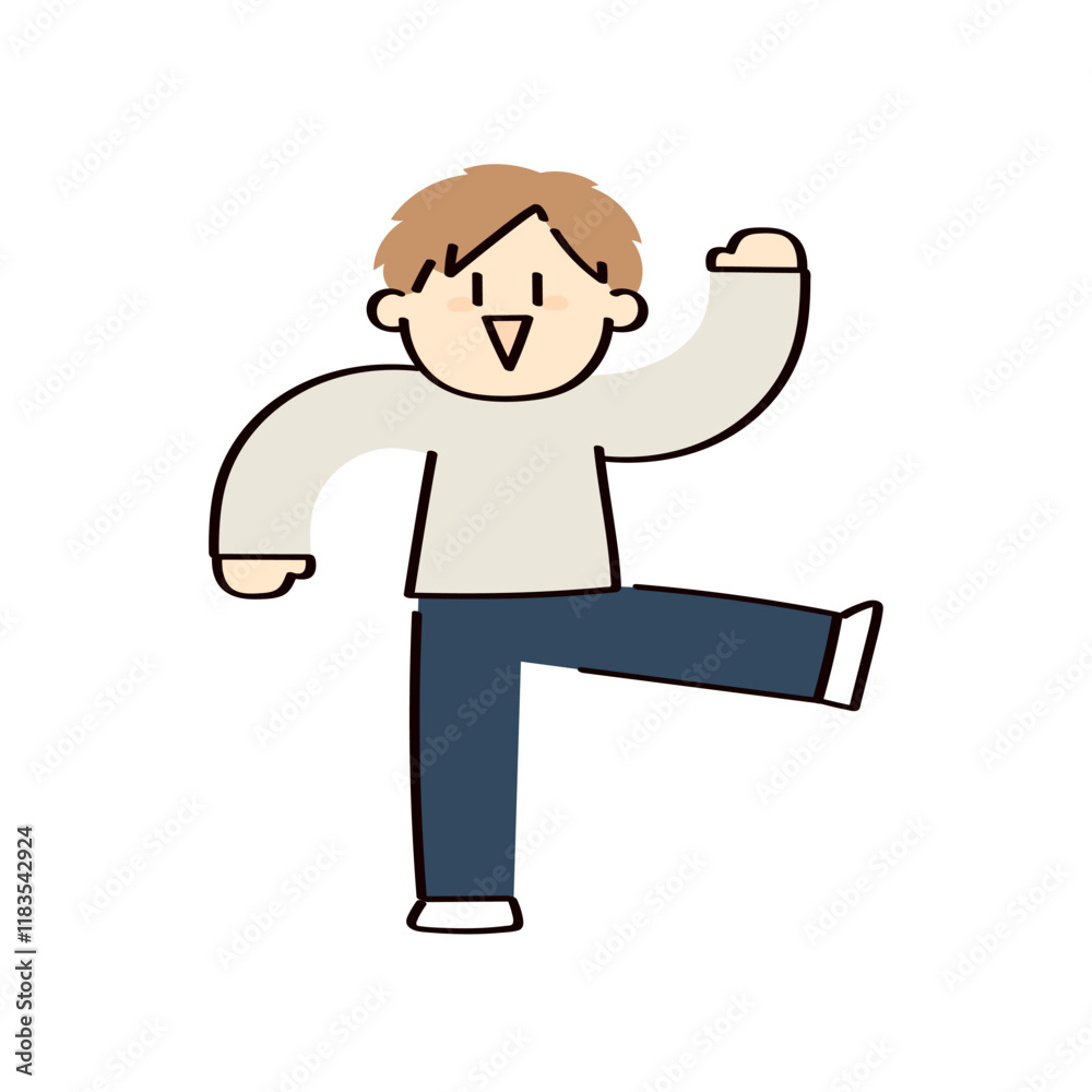 喜ぶ男性のイラスト