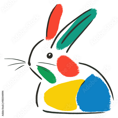 Easter day colorful drawing rabbit vector