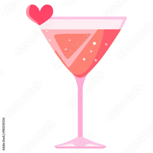 Valentines cocktail illustration beverage martini vector