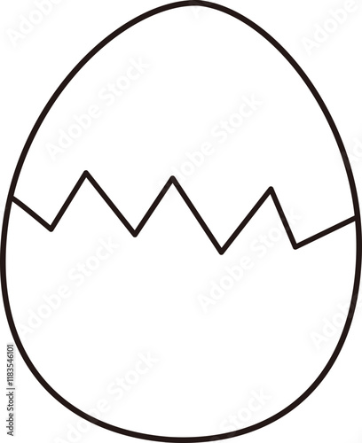 Isolated Cracked Egg outline.
Split Egg coloring drawing.
Transparent Background.