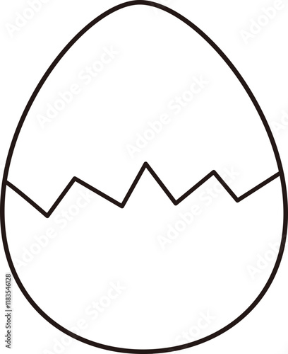 Isolated Cracked Egg outline.
Split Egg coloring drawing.
Transparent Background.